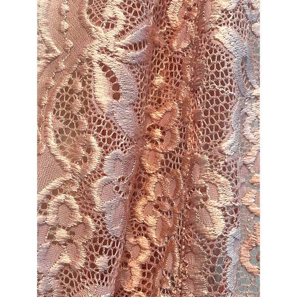 Pink Lace Swiss Dot on Mesh Lingerie Short Nightie size Large - Picture 5 of 7